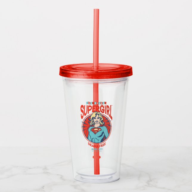 Supergirl Drama Free In My City Acrylic Tumbler (Front)