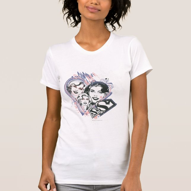 Supergirl Face Collage T-Shirt (Front)