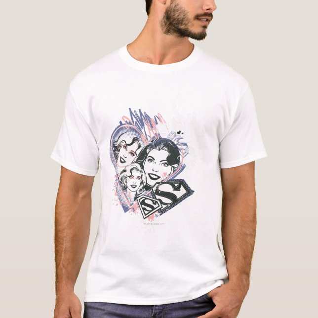 Supergirl Face Collage T-Shirt (Front)