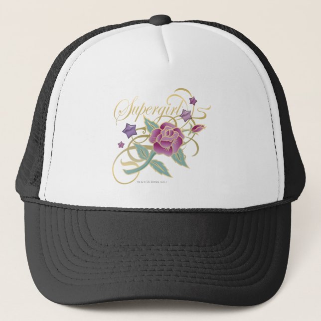 Supergirl Fancy Roses Trucker Hat (Front)