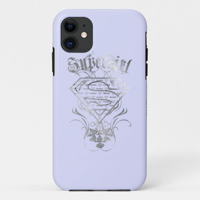 Supergirl Fancy Silver Logo Case-Mate iPhone Case (Back)