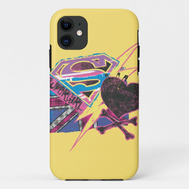 Supergirl Flag and Crossbones Case-Mate iPhone Case (Back)