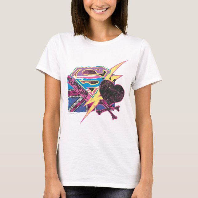 Supergirl Flag and Crossbones T-Shirt (Front)