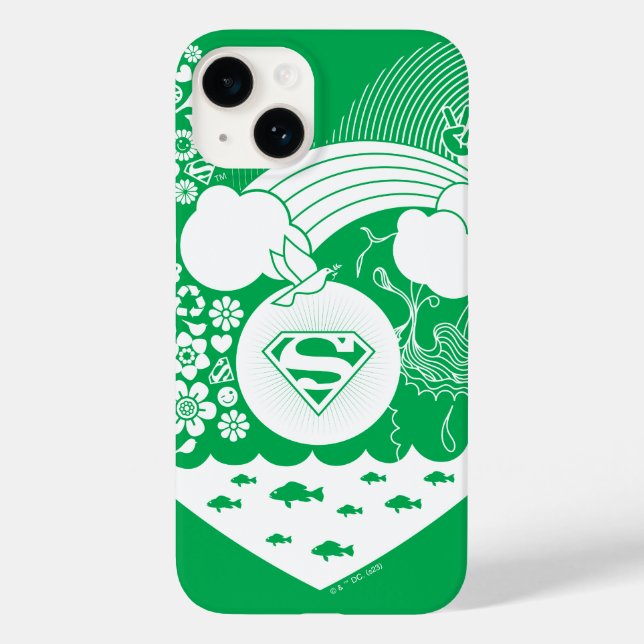 Supergirl Floral Peace Heart Graphic Case-Mate iPhone Case (Back)