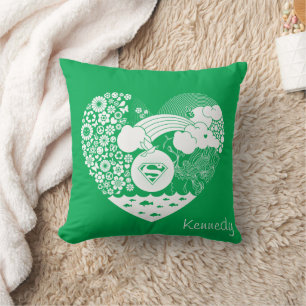 Supergirl Floral Peace Heart Graphic Cushion