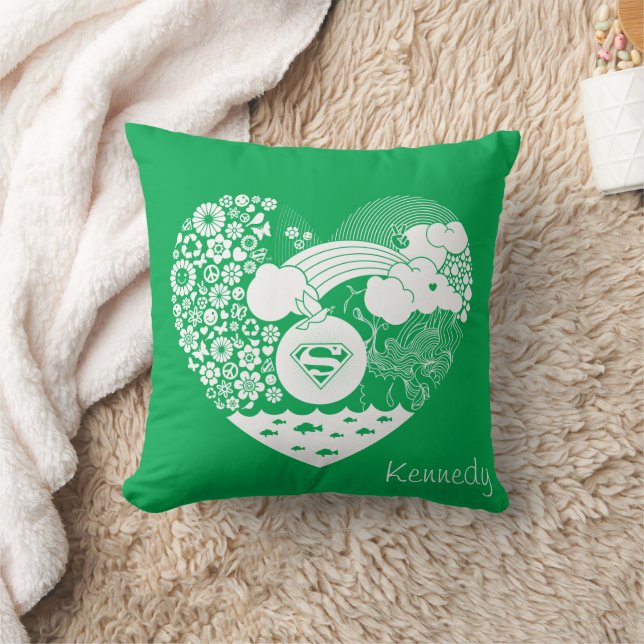 Supergirl Floral Peace Heart Graphic Cushion (Blanket)
