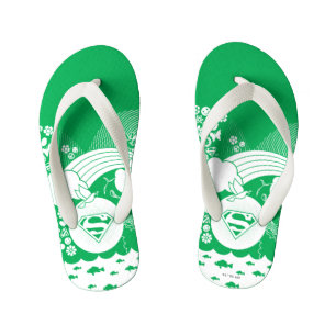 Supergirl Floral Peace Heart Graphic Kid's Thongs