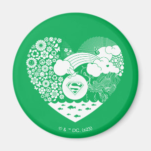 Supergirl Floral Peace Heart Graphic Magnet