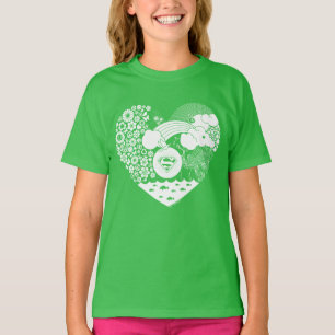 Supergirl Floral Peace Heart Graphic T-Shirt