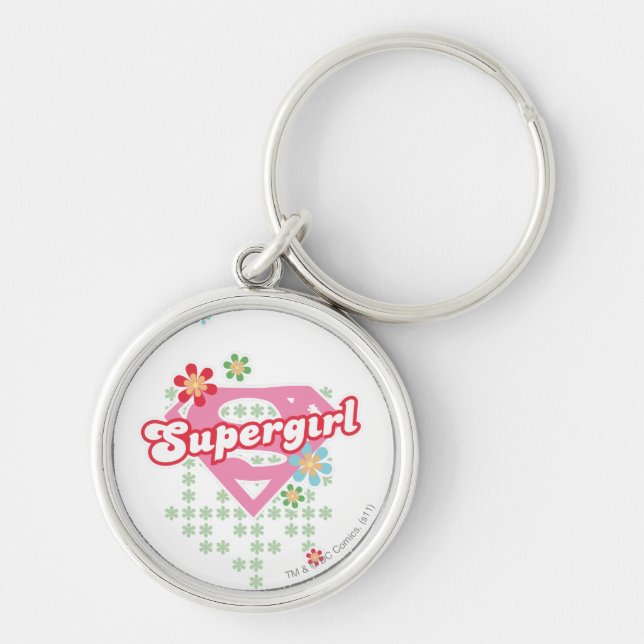Supergirl Flower Madness Key Ring (Front)