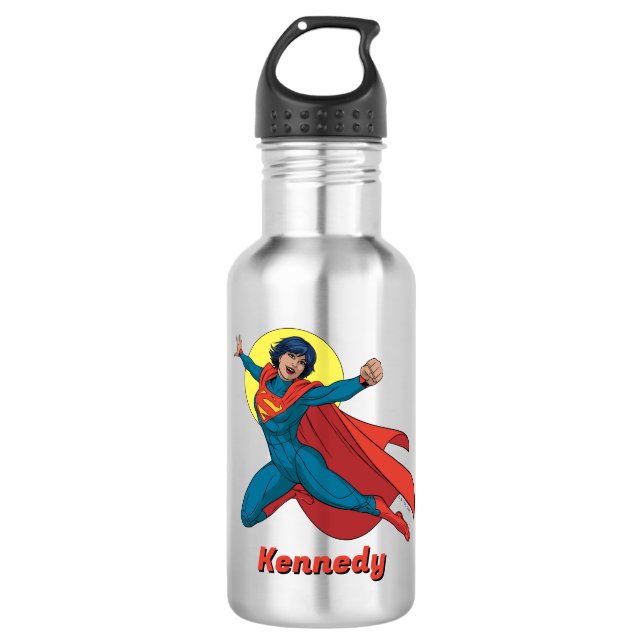 Supergirl Flying in Blue Suit 532 Ml Water Bottle (Front)