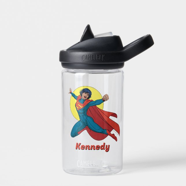 Supergirl Flying in Blue Suit Water Bottle (Left)