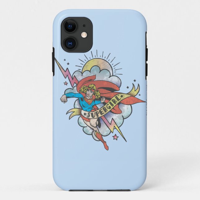Supergirl Flying Lightning Tattoo Case-Mate iPhone Case (Back)