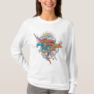 Supergirl Flying Lightning Tattoo T-Shirt