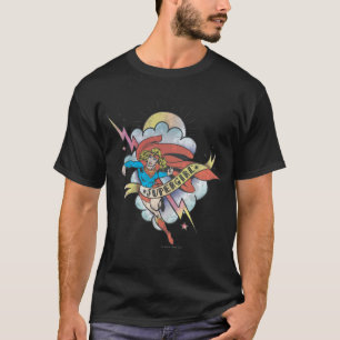 Supergirl Flying Lightning Tattoo T-Shirt