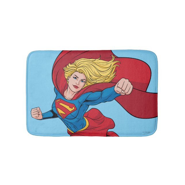 Supergirl Flying Upwards Illustration Bath Mat (Front)