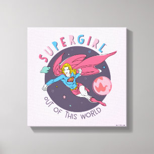 Supergirl Flying Upwards Illustration Canvas Print