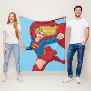 Supergirl Flying Upwards Illustration Fleece Blanket