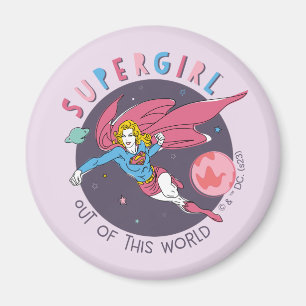 Supergirl Flying Upwards Illustration Magnet