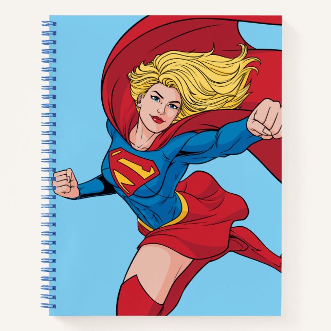 Supergirl Flying Upwards Illustration Notebook (Front)