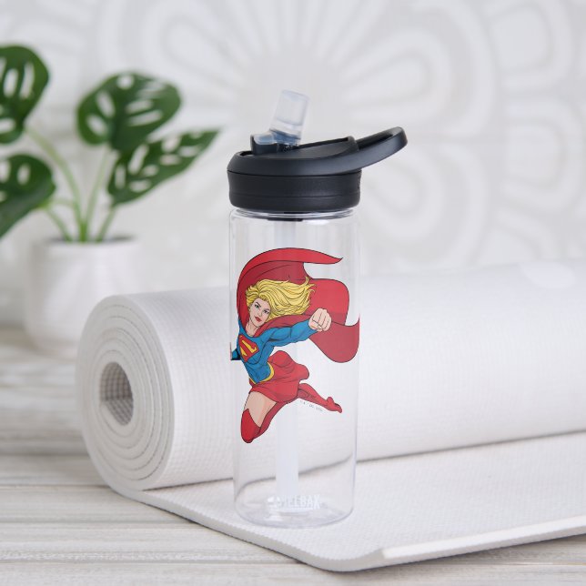 Supergirl Flying Upwards Illustration Water Bottle (Yoga)
