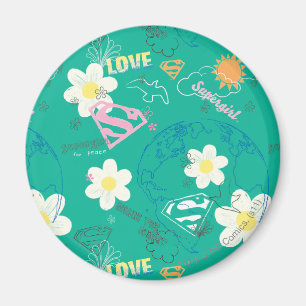 Supergirl for Peace Pattern Magnet