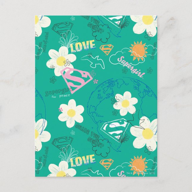 Supergirl for Peace Pattern Postcard (Front)