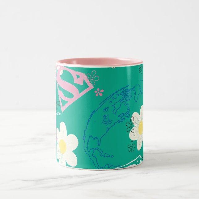 Supergirl for Peace Pattern Two-Tone Coffee Mug (Center)