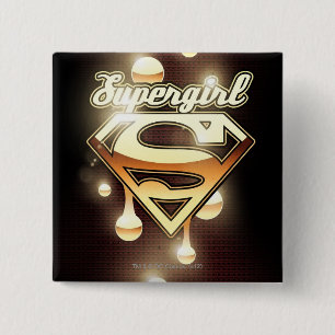 Supergirl Gold Drips 15 Cm Square Badge