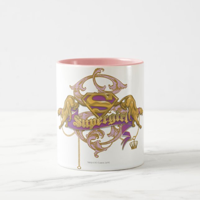 Supergirl Golden Cat 2 Two-Tone Coffee Mug (Center)