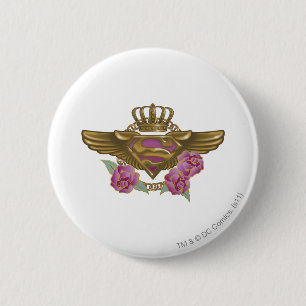 Supergirl Golden Wings 6 Cm Round Badge