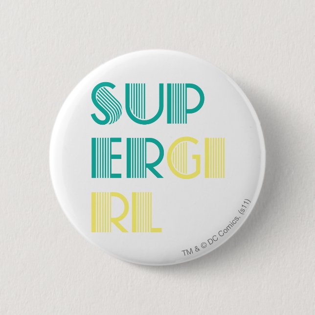 Supergirl Green and Yellow 6 Cm Round Badge (Front)