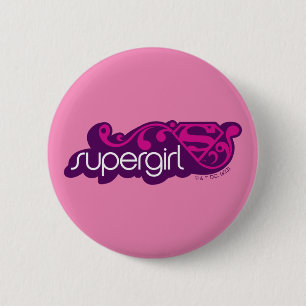 Supergirl Groovy Name and S-Shield 6 Cm Round Badge