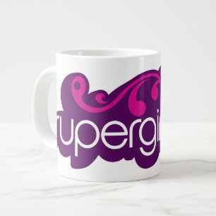 Supergirl Groovy Name and S-Shield Large Coffee Mug