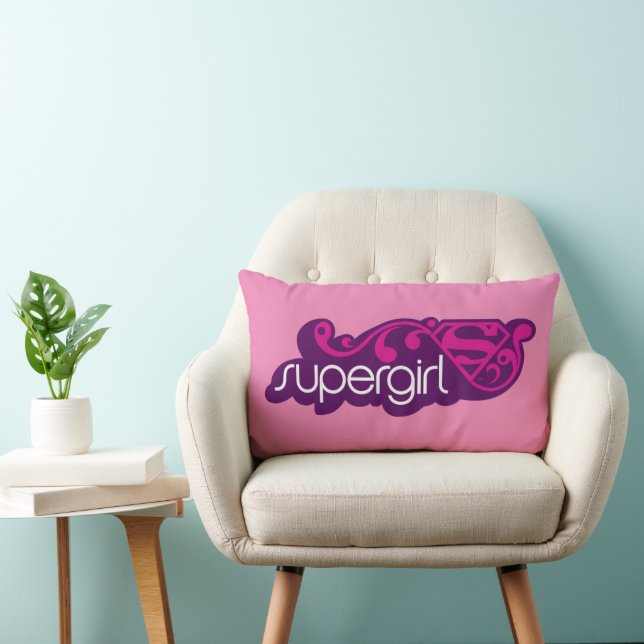 Supergirl Groovy Name and S-Shield Lumbar Cushion (Chair)