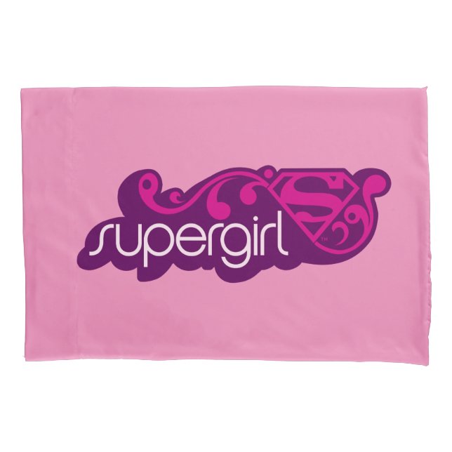 Supergirl Groovy Name and S-Shield Pillowcase (Front)