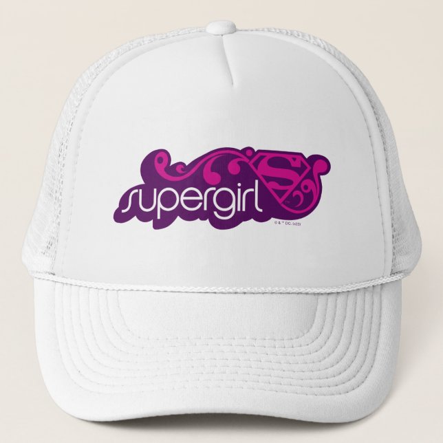 Supergirl Groovy Name and S-Shield Trucker Hat (Front)