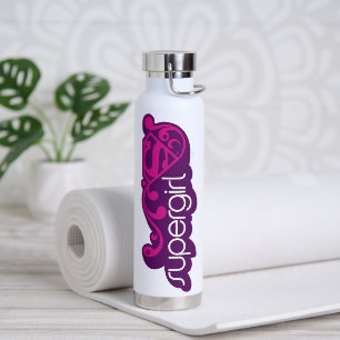 Supergirl Groovy Name and S-Shield Water Bottle