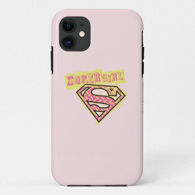 Supergirl Grunge Logo Pink Case-Mate iPhone Case (Back)