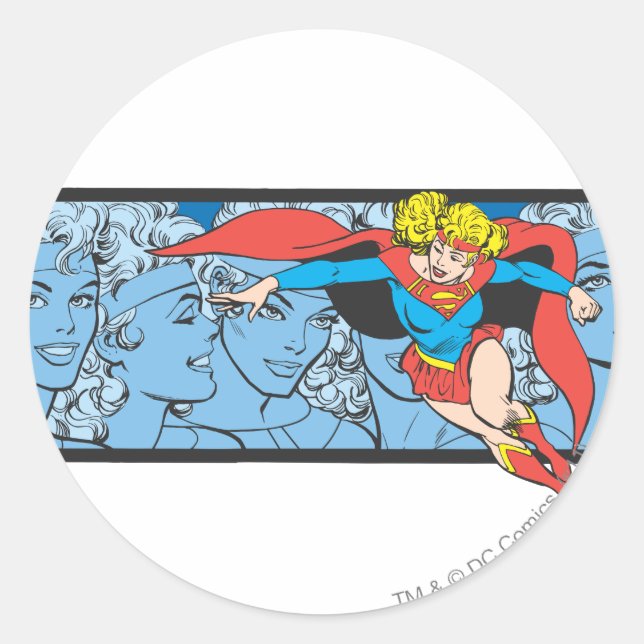 Supergirl Head Shots Classic Round Sticker (Front)