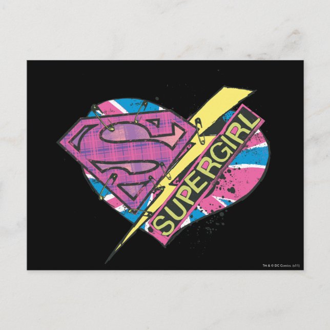 Supergirl Heart and Bolt Postcard (Front)