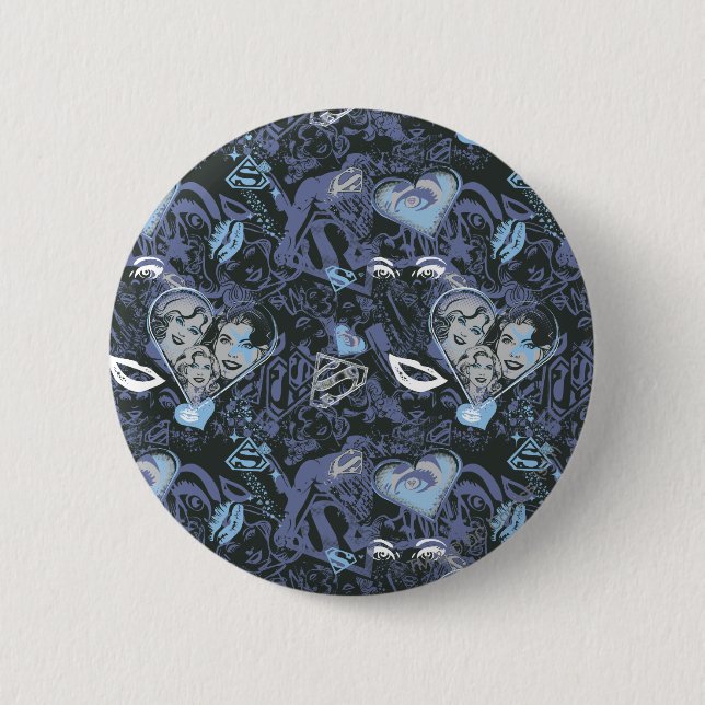Supergirl Hearts and Lips Pattern 6 Cm Round Badge (Front)