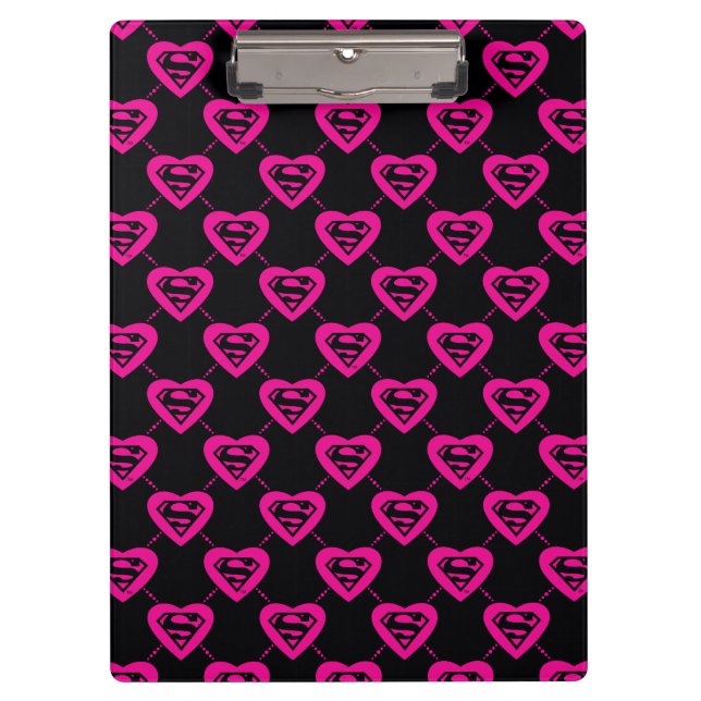 Supergirl Hearts Diagonal Pattern Clipboard (Front)