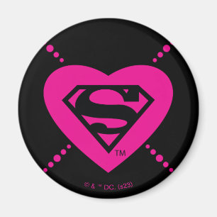 Supergirl Hearts Diagonal Pattern Magnet
