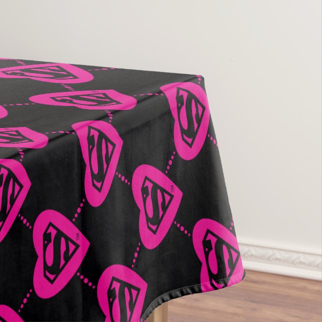 Supergirl Hearts Diagonal Pattern Tablecloth (In Situ)