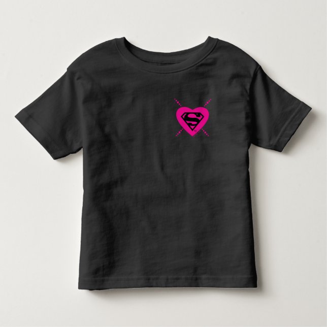 Supergirl Hearts Diagonal Pattern Toddler T-Shirt (Front)