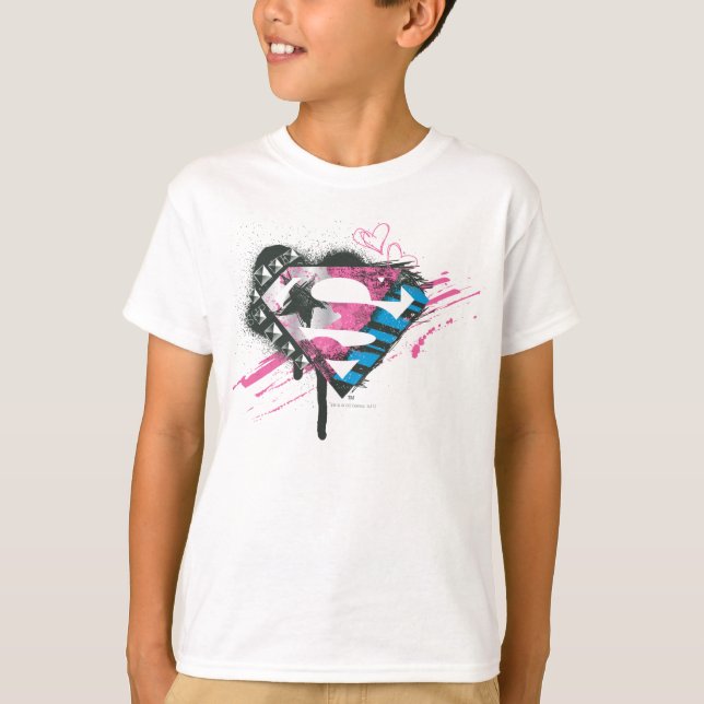 Supergirl Hearts Logo T-Shirt (Front)
