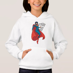 Supergirl Hovering in Blue Suit