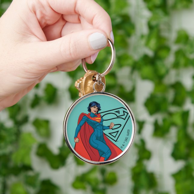 Supergirl Hovering in Blue Suit Key Ring (Hand)