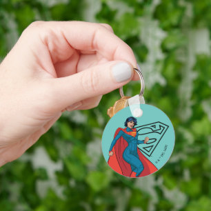 Supergirl Hovering in Blue Suit Key Ring